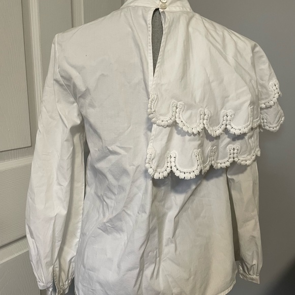 White one collar ruffle by Sea New York size S NWOT - Picture 4 of 4